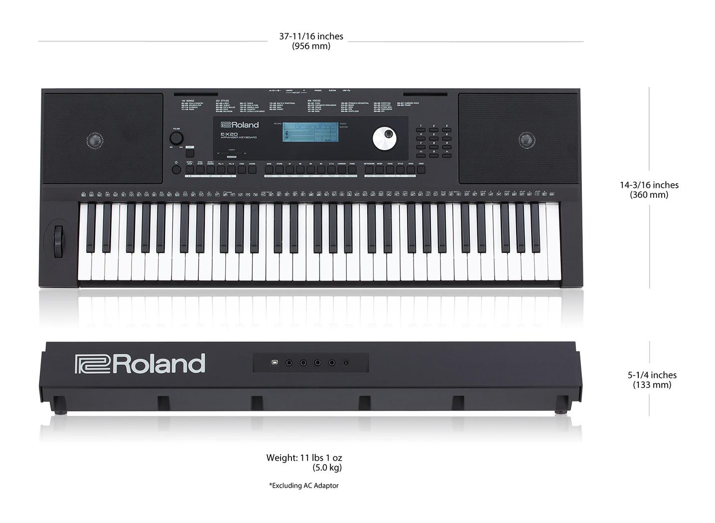 DÃ n Organ Roland E-X20A cÃ³ thiáº¿t káº¿ nhá» gá»n