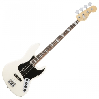 American Elite Jazz Bass Rosewood Fingerboard - Olympic White