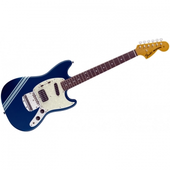 Fender Kurt Cobain Mustang®, Dark Lake Placid Blue With Stripe
